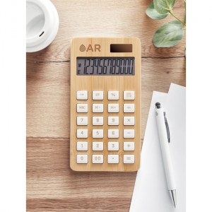 Bambusowy kalkulator z logo CALCUBIM, MO6216-40