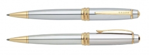 długopis Cross Bailey chromowany z elementami pokrytymi 23k złotem z logo